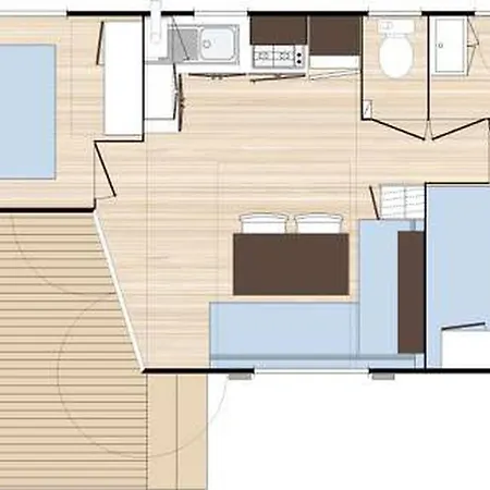 Kemping Mobil-home Acceptant Animaux - 5 Pers. - Api-1-52-2491 *